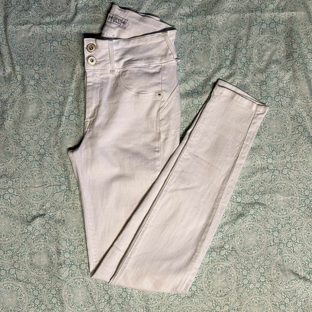 Stretch High Rise White Jeans - One Size Fits All